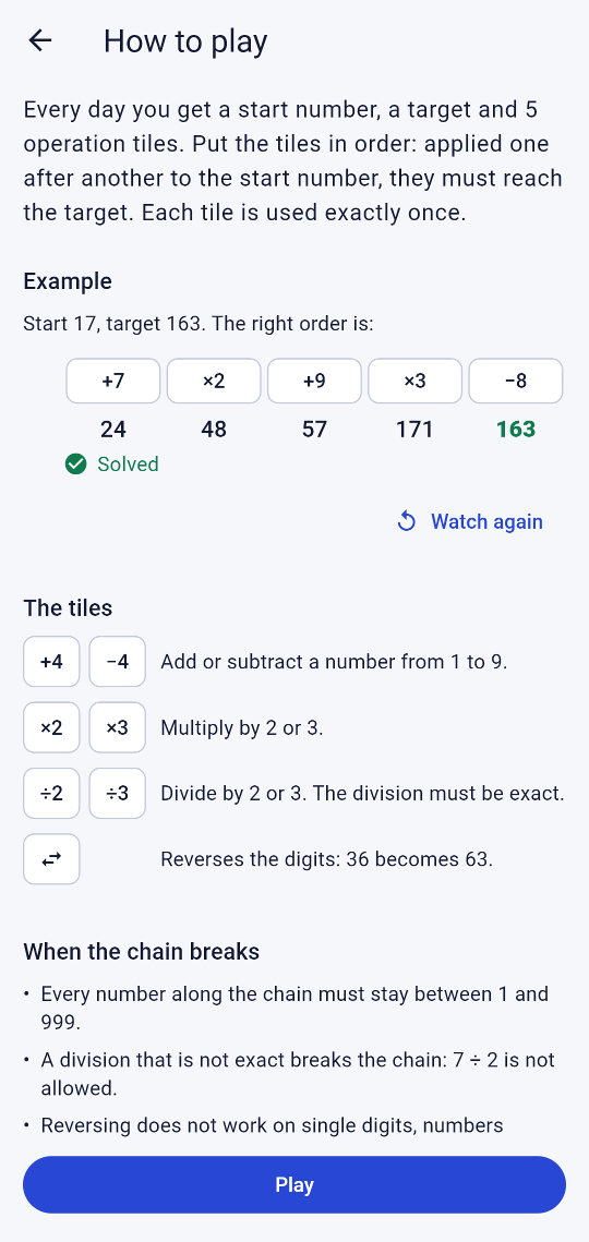 Fivelink screenshot: How to play