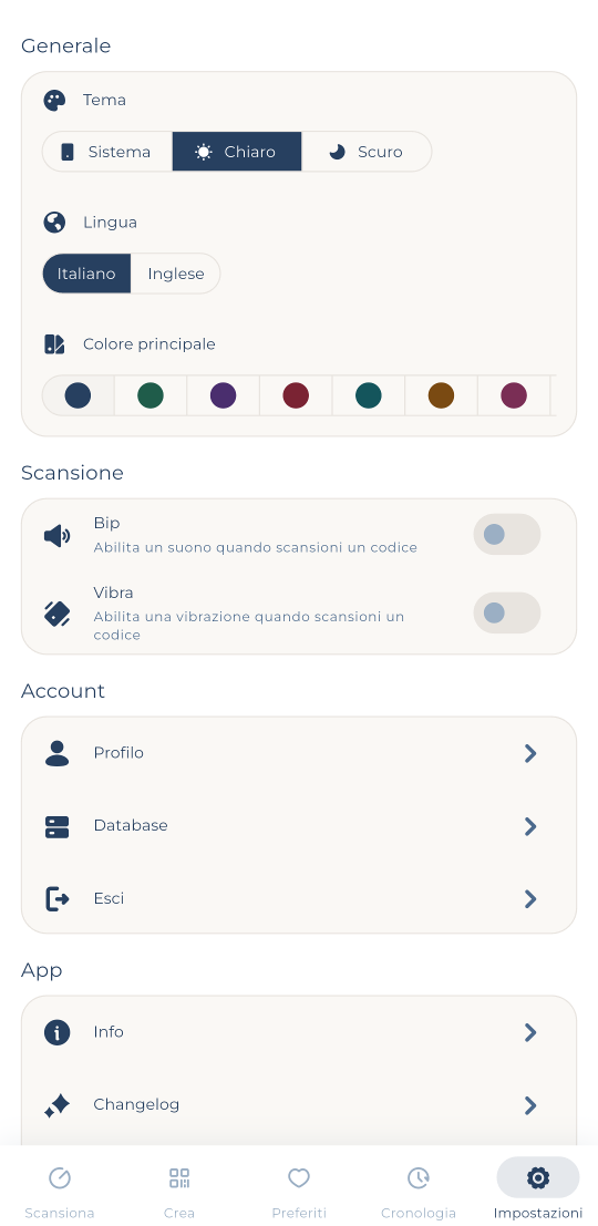QRation screenshot: Settings